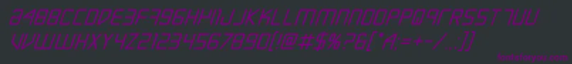 Escapeartistboldital-Schriftart – Violette Schriften auf schwarzem Hintergrund