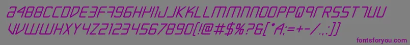 Шрифт Escapeartistboldital – фиолетовые шрифты на сером фоне