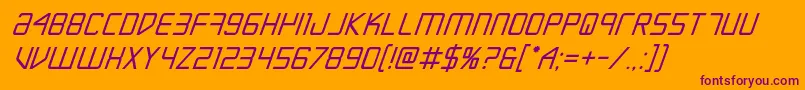 Escapeartistboldital Font – Purple Fonts on Orange Background