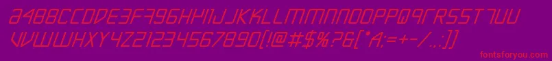 フォントEscapeartistboldital – 紫の背景に赤い文字