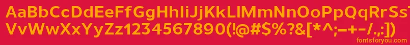 UnimanBold Font – Orange Fonts on Red Background