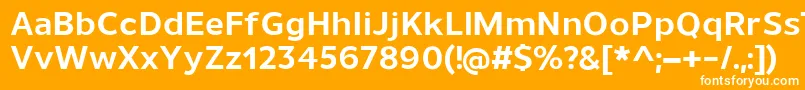 UnimanBold-Schriftart – Weiße Schriften auf orangefarbenem Hintergrund