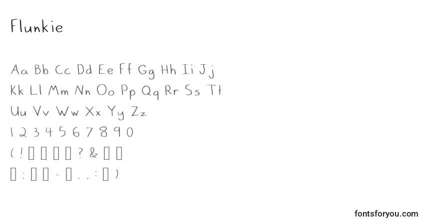 Fuente Flunkie - alfabeto, números, caracteres especiales