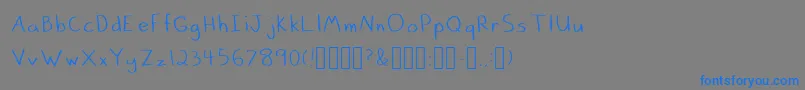 フォントFlunkie – 灰色の背景に青い文字