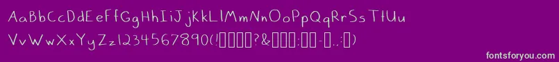 Flunkie-fontti – vihreät fontit violetilla taustalla