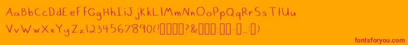 Flunkie Font – Red Fonts on Orange Background