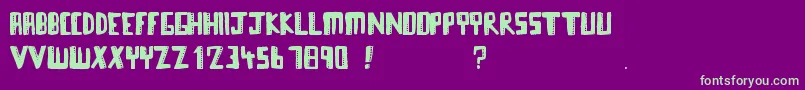 Weitere Informationen zur Towerblocks-Schriftart Towerblocks-Schriftart – Grüne Schriften auf violettem Hintergrund
