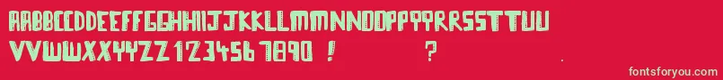 Towerblocks Font – Green Fonts on Red Background