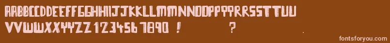 Towerblocks Font – Pink Fonts on Brown Background