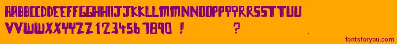 Towerblocks Font – Purple Fonts on Orange Background