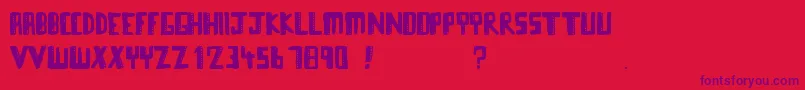 Towerblocks Font – Purple Fonts on Red Background