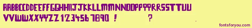 Towerblocks Font – Purple Fonts on Yellow Background