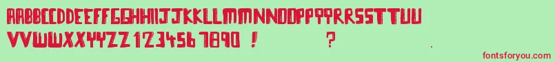 Towerblocks Font – Red Fonts on Green Background