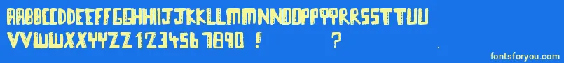 Towerblocks Font – Yellow Fonts on Blue Background