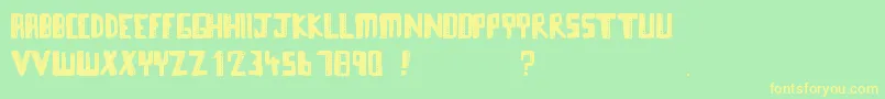Towerblocks Font – Yellow Fonts on Green Background