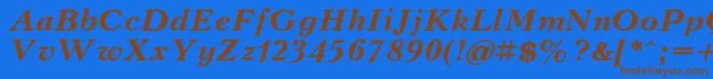 KudrashovcBolditalic Font – Brown Fonts on Blue Background