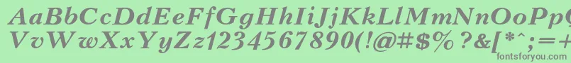 フォントKudrashovcBolditalic – 緑の背景に灰色の文字