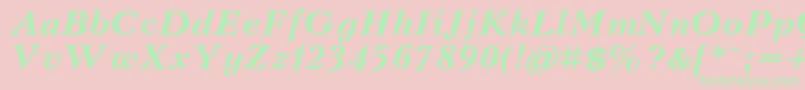 KudrashovcBolditalic Font – Green Fonts on Pink Background