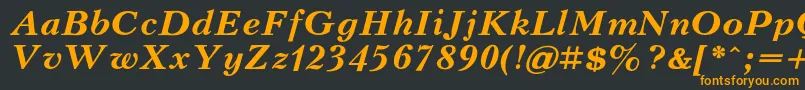 フォントKudrashovcBolditalic – 黒い背景にオレンジの文字