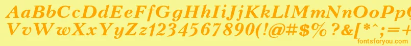 Police KudrashovcBolditalic – polices orange sur fond jaune
