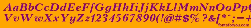 KudrashovcBolditalic Font – Purple Fonts on Orange Background