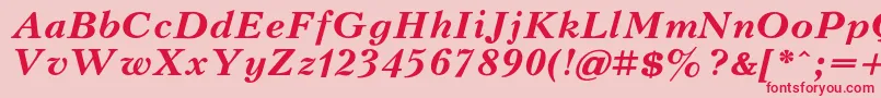 KudrashovcBolditalic Font – Red Fonts on Pink Background