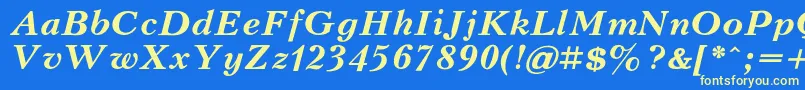 KudrashovcBolditalic Font – Yellow Fonts on Blue Background