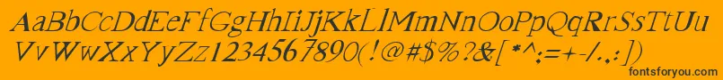 FranktimesItalic-Schriftart – Schwarze Schriften auf orangefarbenem Hintergrund