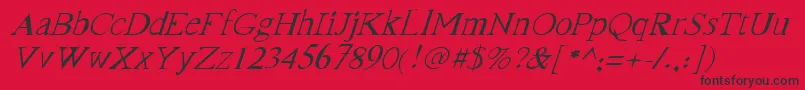 fuente FranktimesItalic – Fuentes Negras Sobre Fondo Rojo