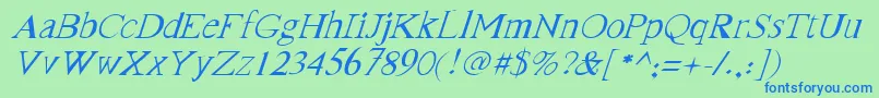 Шрифт FranktimesItalic – синие шрифты на зелёном фоне