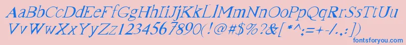 フォントFranktimesItalic – ピンクの背景に青い文字