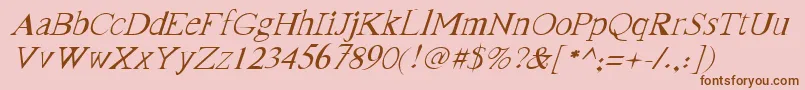 FranktimesItalicフォントについての詳細 フォントFranktimesItalic – ピンクの背景に茶色のフォント