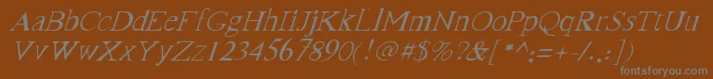フォントFranktimesItalic – 茶色の背景に灰色の文字