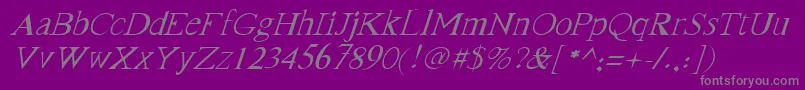 FranktimesItalic Font – Gray Fonts on Purple Background