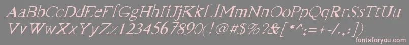 FranktimesItalic-Schriftart – Rosa Schriften auf grauem Hintergrund