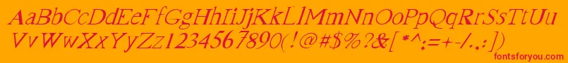 FranktimesItalic Font – Red Fonts on Orange Background