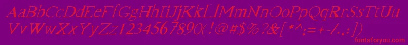 FranktimesItalic Font – Red Fonts on Purple Background