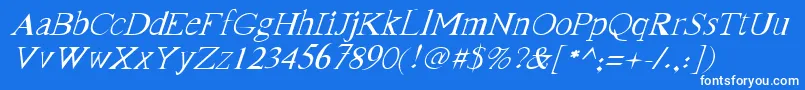 FranktimesItalic Font – White Fonts on Blue Background