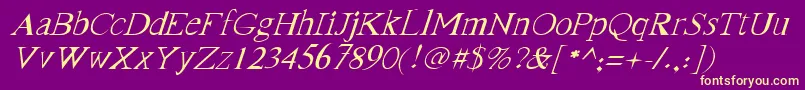 Шрифт FranktimesItalic – жёлтые шрифты на фиолетовом фоне