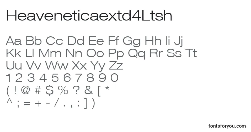 Czcionka Heaveneticaextd4Ltsh – alfabet, cyfry, specjalne znaki