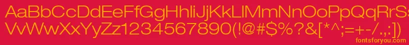 Heaveneticaextd4Ltsh Font – Orange Fonts on Red Background