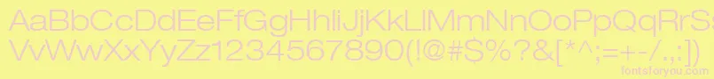 Heaveneticaextd4Ltsh Font – Pink Fonts on Yellow Background