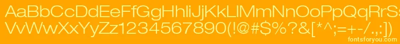 Heaveneticaextd4Ltsh Font – Yellow Fonts on Orange Background
