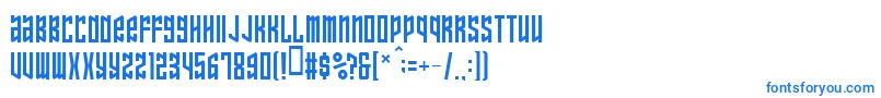 フォントOzone ffy – 白い背景に青い文字