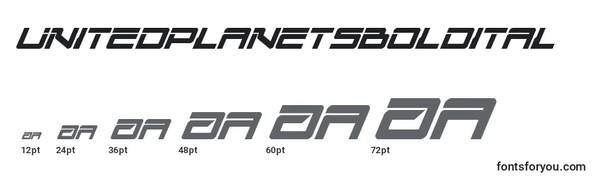 Unitedplanetsboldital Font Sizes