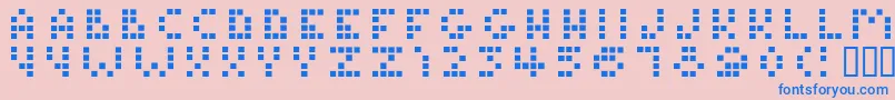 Tamagotchi Font – Blue Fonts on Pink Background