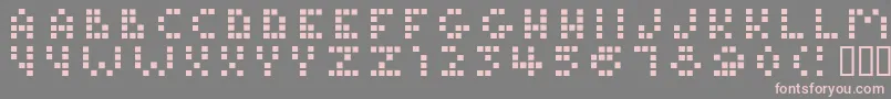 Tamagotchi Font – Pink Fonts on Gray Background