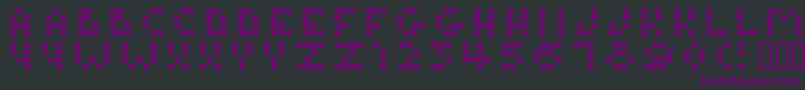 Czcionka Tamagotchi – fioletowe czcionki na czarnym tle
