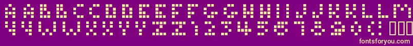 Tamagotchi Font – Yellow Fonts on Purple Background