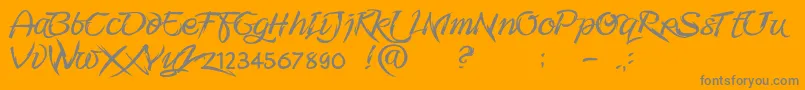 FMiringCampotype-Schriftart – Graue Schriften auf orangefarbenem Hintergrund